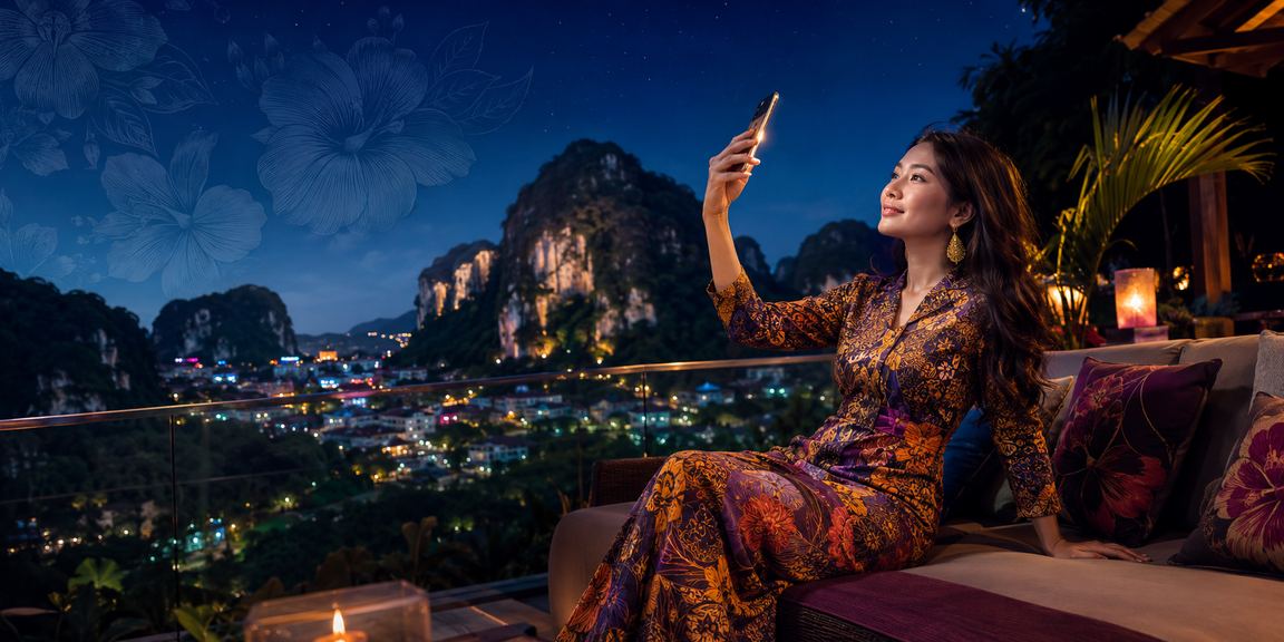 Pemain kasino mudah alih di Ipoh menikmati permainan langsung dengan motif batik tempatan