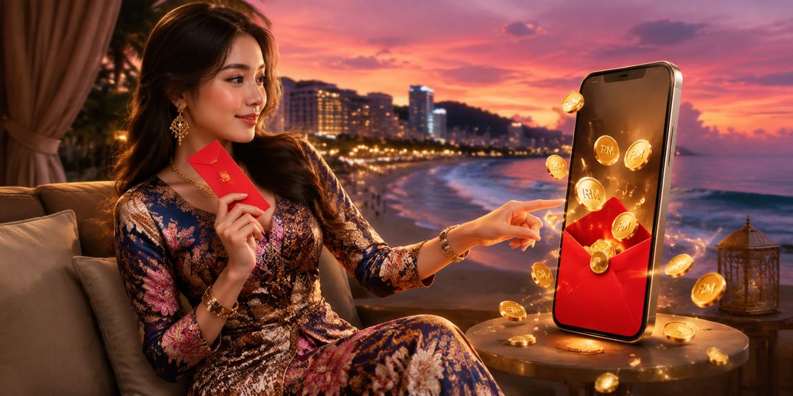 Sampul merah bonus perayaan dengan motif batik untuk pemain blackjack di Penang